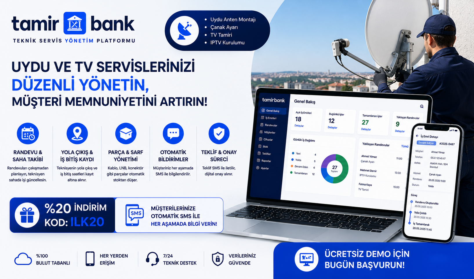 Uydu ve TV Servisleri İçin Teknik Servis Yönetim Yazılımı