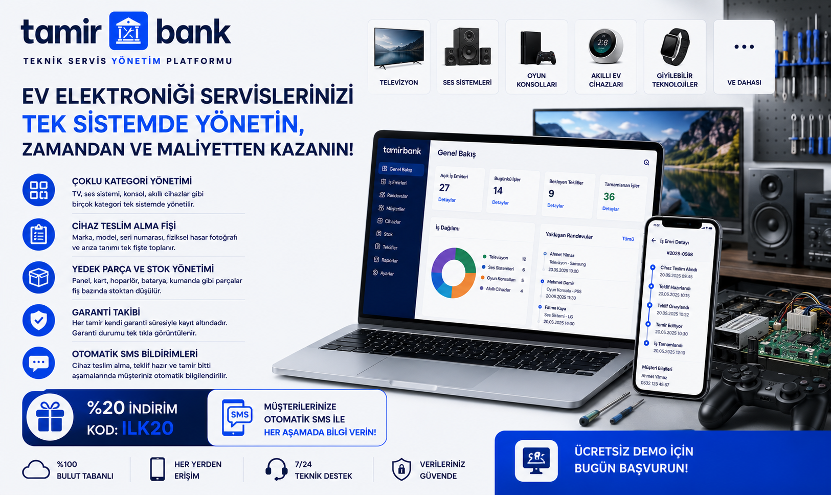 Ev Elektroniği Servisleri İçin Teknik Servis Yönetim Yazılımı