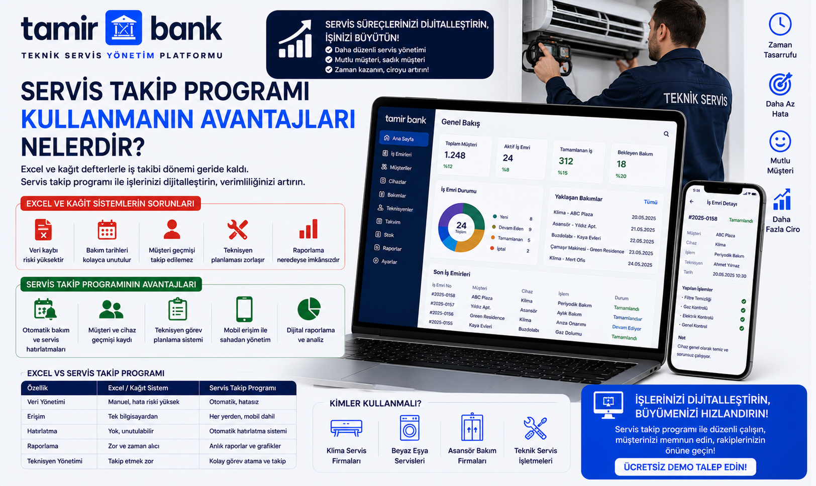 Servis Takip Programı Kullanmanın Avantajları | Excel ve Kağıda Göre Karşılaştırma