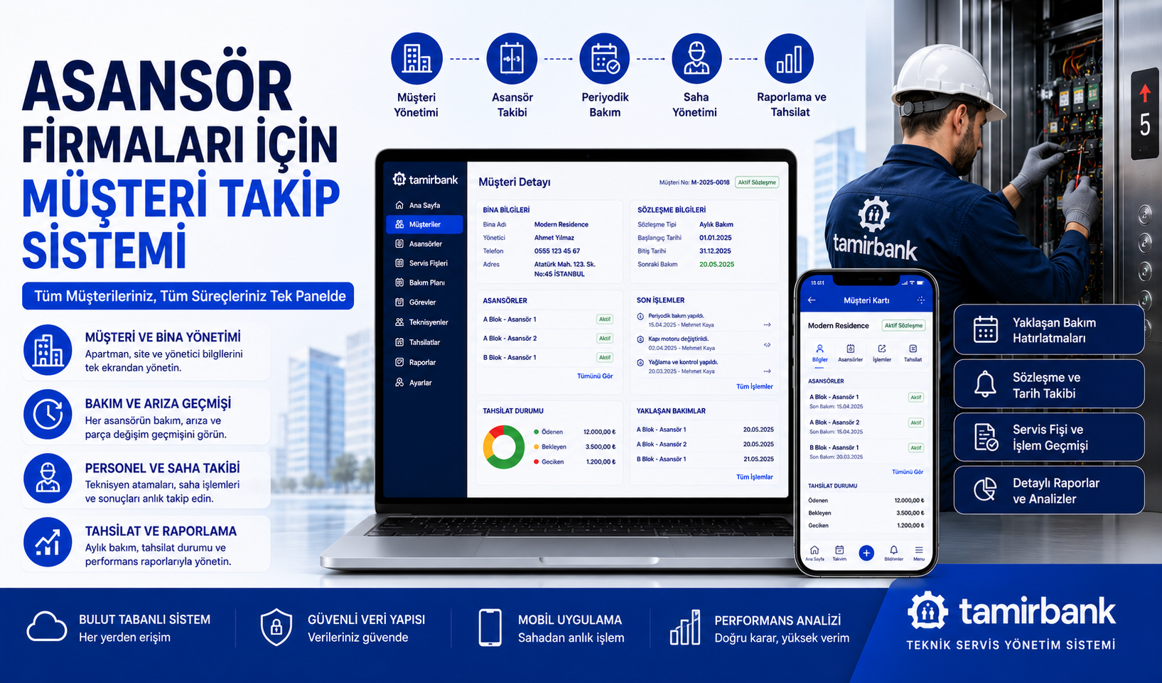 Asansör Firmaları İçin Müşteri Takip Sistemi