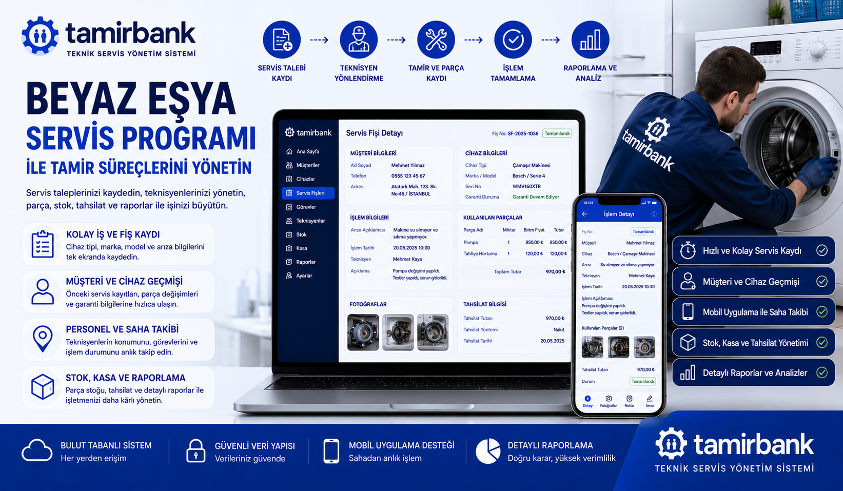 Beyaz Eşya Servis Programı ile Tamir Süreçlerini Yönetin