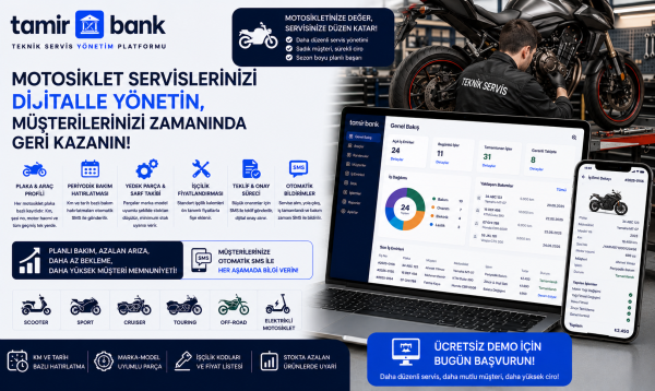 Motosiklet Servisleri İçin Teknik Servis Yönetim Yazılımı